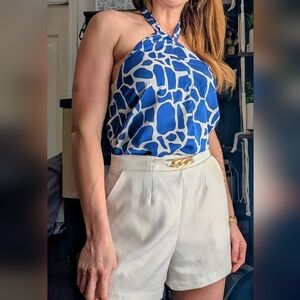 Love White High Waist Women's Shorts